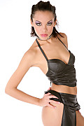 Dorothy Bank Hot leather istripper model