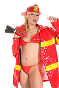 Candy Blond & Wellie Fire department istripper model